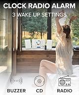 Grouptronics CD Player Stereo System Radio USB MP3 Clock Alarm Remote Wall view 4