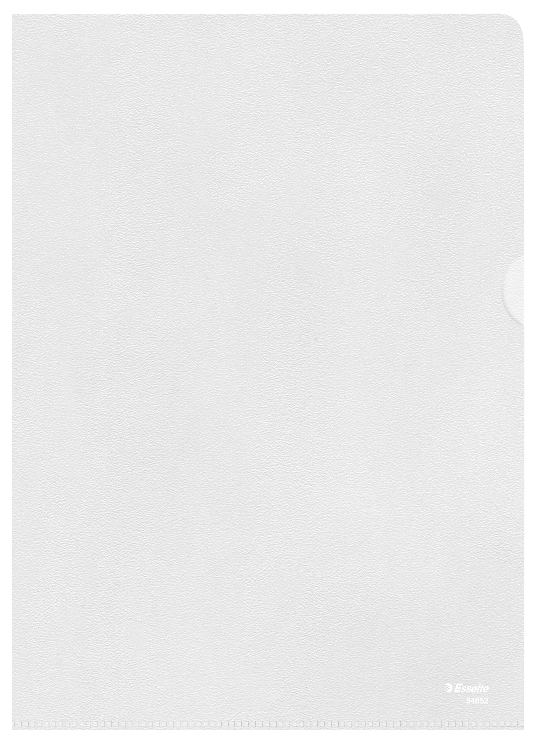 Esselte Quality Folder, pack of 100, Holds up to 40 A4 sheets, Transparent, Matte, 85 Micron PP Material, 54852