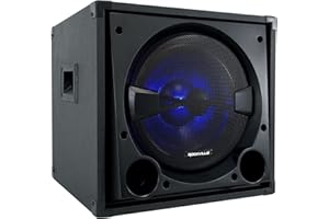 Rockville BASS Blaster 12 800W Powered Home Audio Subwoofer, 12" High-Grade Woofer with Y30 Magnet, Adjustable Crossover, RCA/Speaker Inputs, LED Lighting, for Home Theater & Music