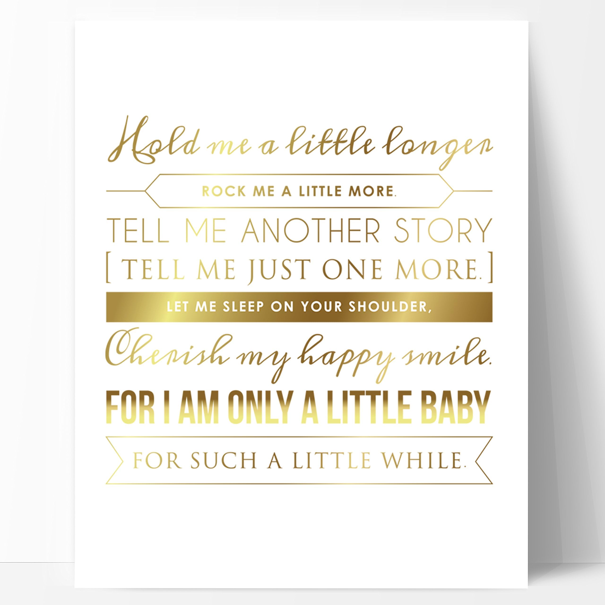 Ocean Drop Designs Nursery Art Decor Gold Foil Print - Unique New Baby Gift, Baptism Gift, Christening Gift, 11x14 Nursery Art Print