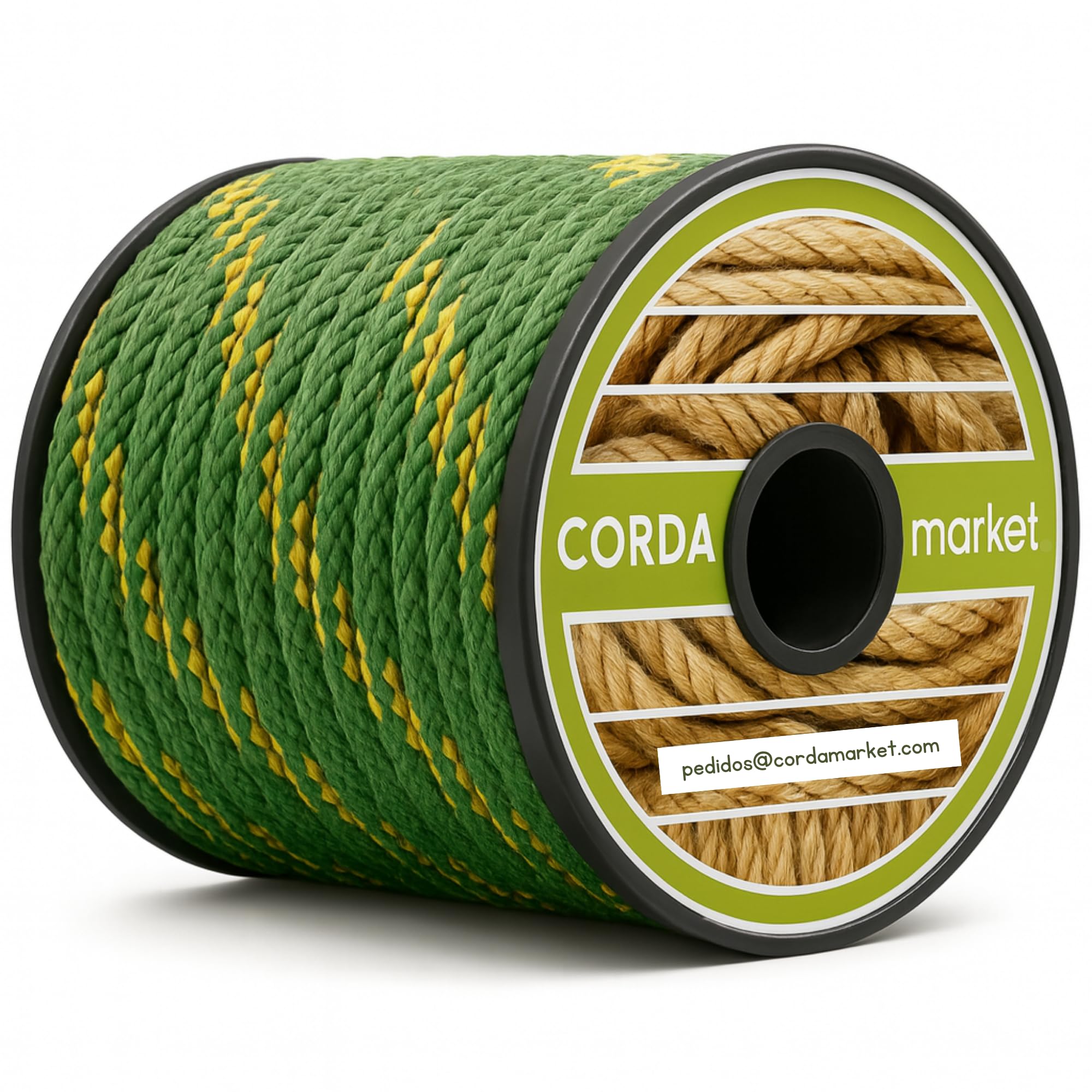 Cordamarket Rope Driza, Unisex Adult, unisex-adult, CDMKDAV100025, Yellow/Green, 25