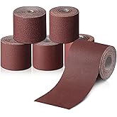 Dimsile 5 Rolls 3" Wide Emery Cloth Roll Abrasive Sandpaper Assortment Pack 80 150 240 320 400 Grits Sandpaper for Metal Wood Furniture Polishing(100 Feet, Each Roll 20 Feet)