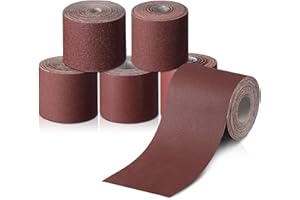Dimsile 5 Rolls 3" Wide Emery Cloth Roll Abrasive Sandpaper Assortment Pack 80 150 240 320 400 Grits Sandpaper for Metal Wood Furniture Polishing(100 Feet, Each Roll 20 Feet)