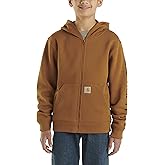 Carhartt Kid's CP8675 Long-Sleeve Full-Zip Logo Sweatshirt - Boys