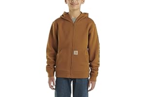 Carhartt Kid's CP8675 Long-Sleeve Full-Zip Logo Sweatshirt - Boys