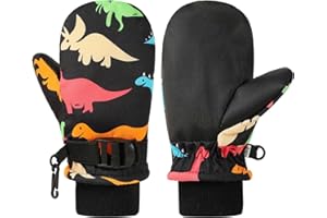 QKURT Ski Gloves for Kids, Waterproof Winter Snow Gloves Children Ski Gloves for 2-8 Years Old Boys and Girls