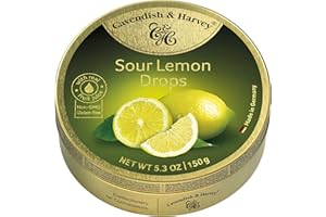 Cavendish & Harvey | Sour Lemon Hard Candy Drops | 5.3 Ounce Tin