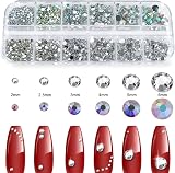CANVALITE 2784Pcs Rhinestones 6 Sizes AB Nail Art Gems with Glue view 2