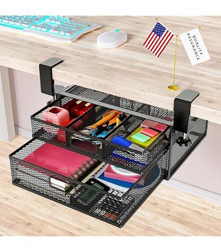 Amazon.com: SEYHAKI Under Desk Drawer Organizer No Drilling Under
