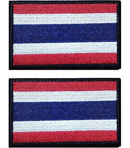 Patch Muay Thaï Fer à Coudre 3.5 Cm - Drapeau Thaïlande Blanc - Crête Emblème