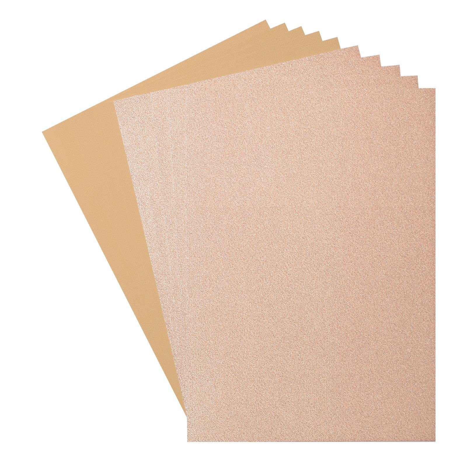 Florence Glitter Paper and Cardstock - A4 Coloured Card Making Supplies - Light Gold/Parchment - 10 Sheets - Coloured Paper for Scrapbooking, Card Making and Other Paper Crafts - 250/216 GSM