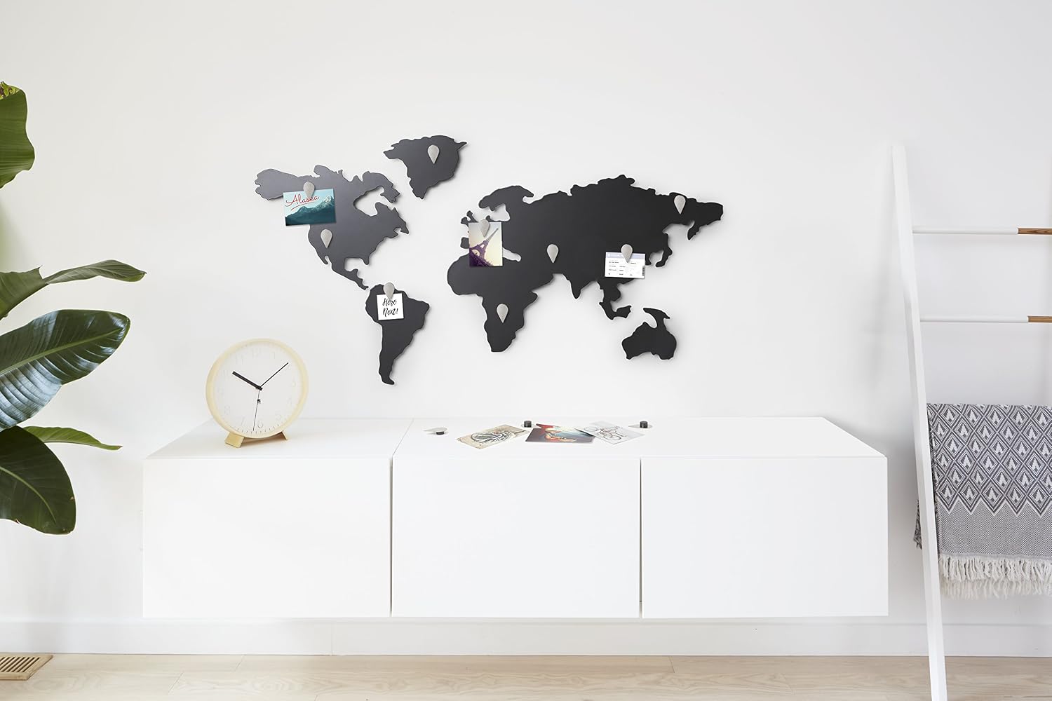 Umbra Mappit Wall Decor ? Magnet Board Map for Tracking Travels, Titanium Plated, Wall Art - Image 3