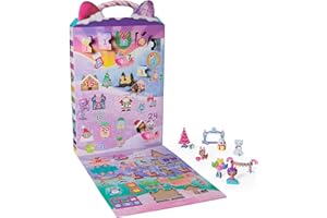 DREAMWORKS GABBY'S DOLLHOUSE Advent Calendar, 24 Surprise Toys with Figures, Stickers & Dollhouse Accessories, Kids Toys for Girls & Boys Ages 3+