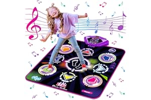 Kusntin Dance Mat for Kids, Adjustable Volume, Built-in Music, 5 Game Modes, Dancing Game Pad for 3 4 5 6 7 8+ Year Old Girls Boys, Dance Toys Gifts, Perfect Xmas Birthday Gift