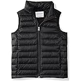 Amazon Essentials Boys and Toddlers' Lightweight Water-Resistant Packable Hooded Puffer Vest