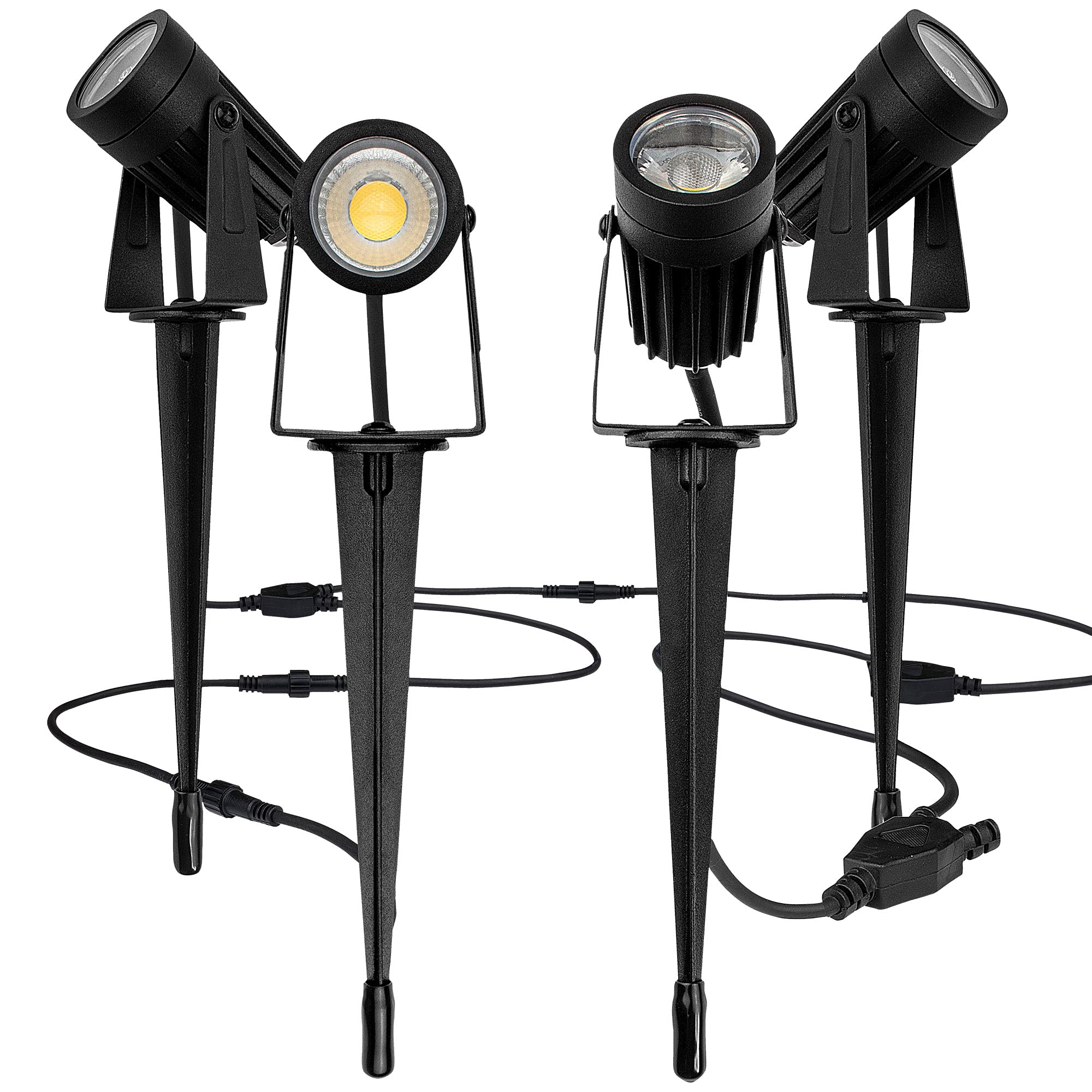 Luceco LED Decorative Outdoor Garden Spike Light Kit, Set of Four, 4x3 Watts, 4x200 Lumen, 4000K Colour Temperature,LEXGSPK4P40-01