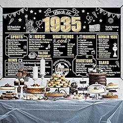 Large 90th Birthday Banner Backdrop Decorations for