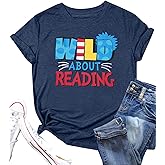 Wild About Reading Shirt Woman Book Tshirt Book Lover Gifts Shirts Reading Tee Bookworm Short Sleeve Tops