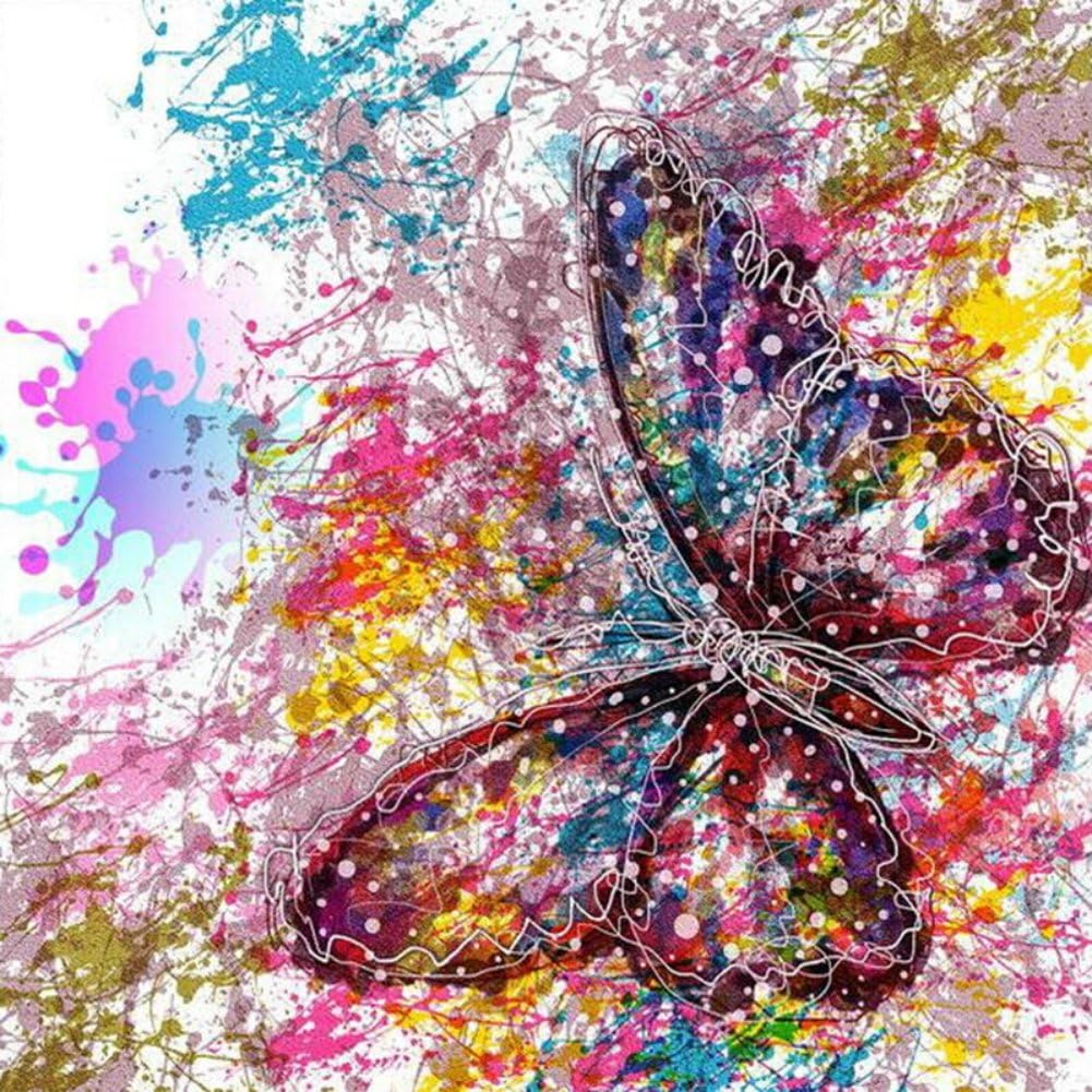 Adarl 5D DIY Full Diamond Painting Rhinestone Pictures of Crystals Embroidery Kits Arts, Crafts & Sewing Cross Stitch(Color Butterfly)