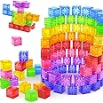Magnetic Blocks - Clear Magnetic Cubes 1.21 inch, Digit Building Blocks Sensory Toys for Kids, Clear Montessori Toddler Toys