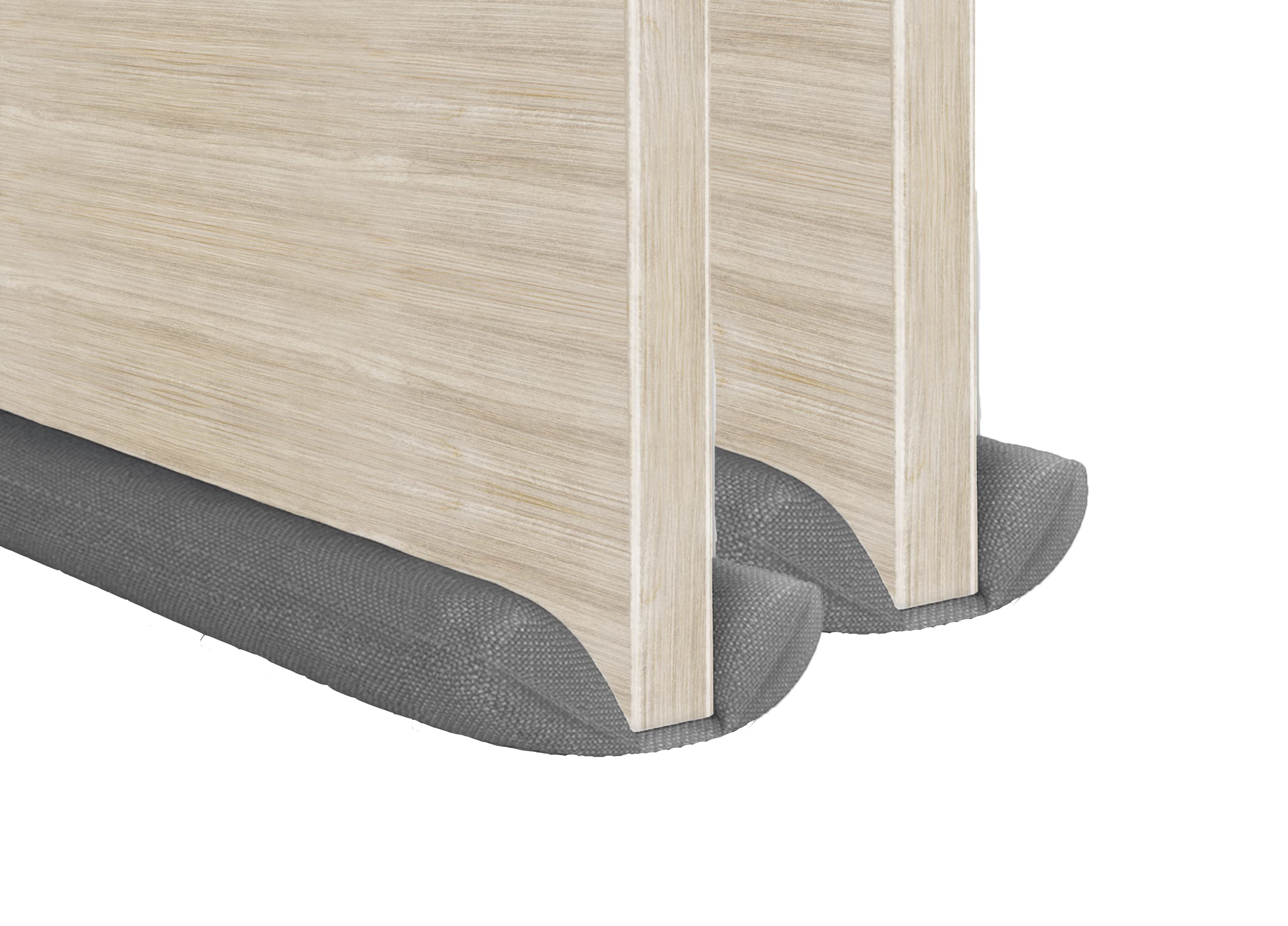 2 x MOXVIO Draft Excluder for Doors, Double Under Door Draught Excluder, 2 Sided Cushion Door Draft Stopper, 70 to 90 cm Cut-to-Size Adjustable Width, Waterproof Snowproof 600D Oxford Fabric (Grey)