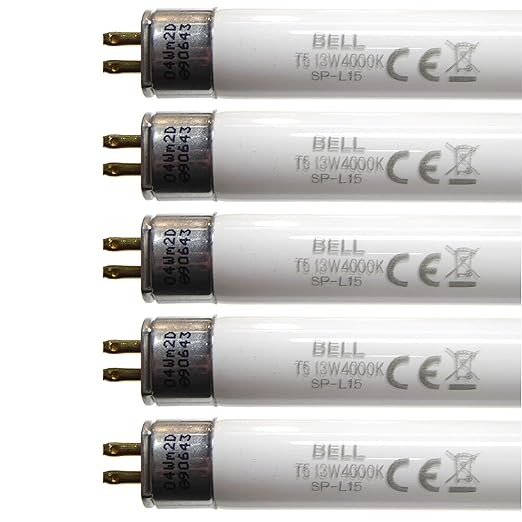 Leuchtstoffröhre, T5, 525 mm, kühles Weiß, 4000 K, G5, 05412, 5 Stück