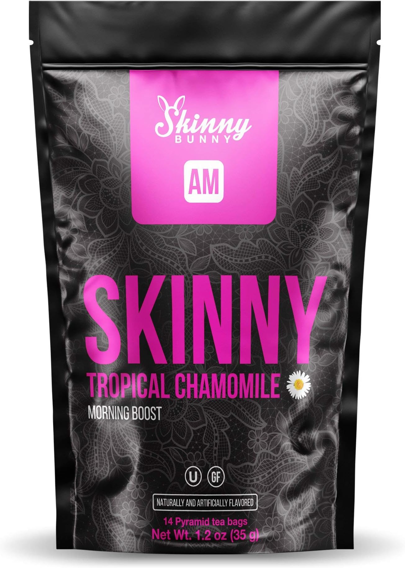 AM Skinny Weightloss Boost Tea | 7 Different Flavors Available (Tropical Chamomile, 14 Day Supply)