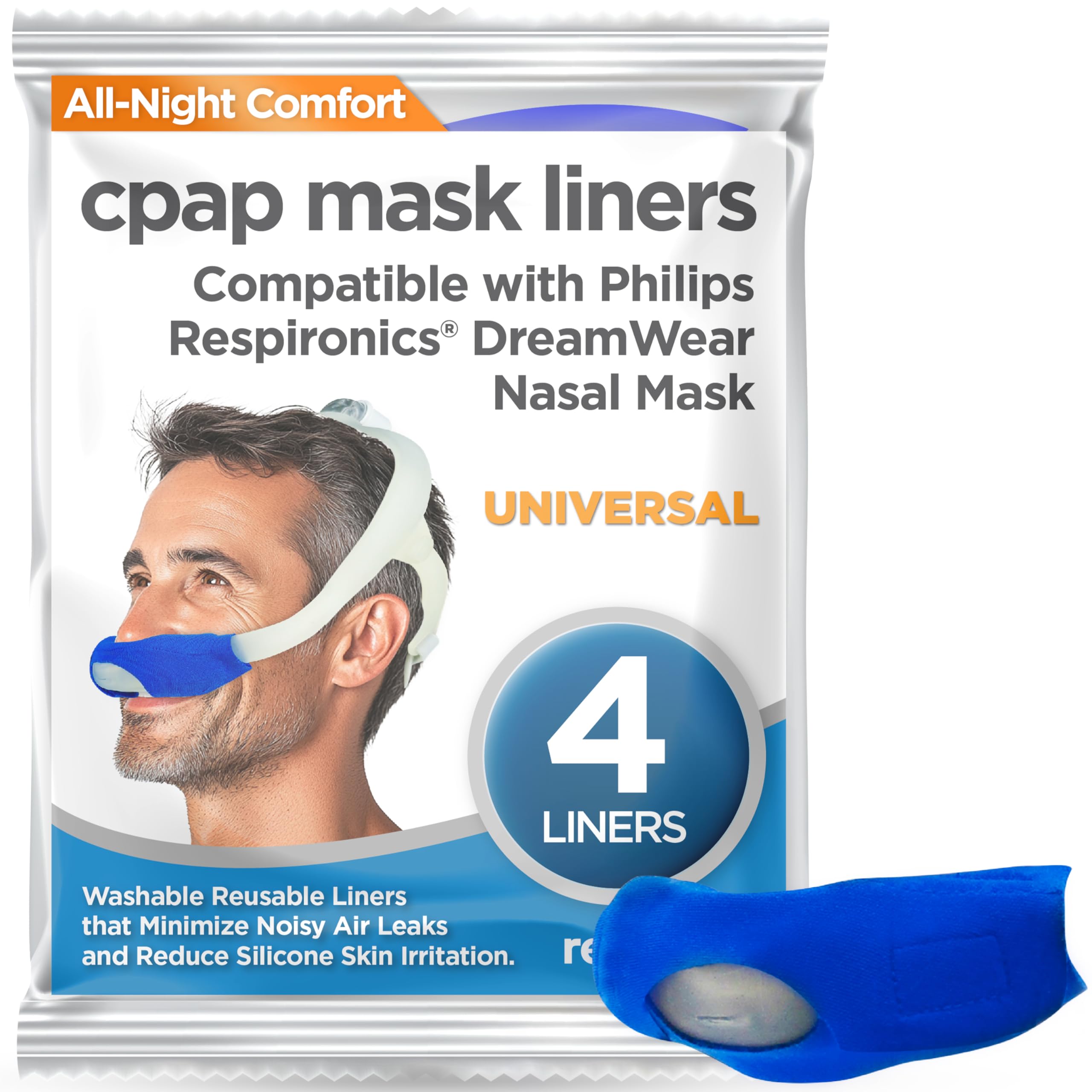 resplabs CPAP Mask Liners Compatible with Most Nasal Pillow CPAP Masks (Pack of 4)