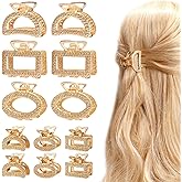 XAJABJW 12 Pack Metals Mini Hair Clips for Women Mom Wife Daughter Girls Girlfriends,Medium Hair Claw Clips for Long Hair,Small Cute Gifts for Female with Thick Hair or Thin Hair