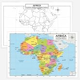 Africa Map 11x17 Laminated Dry Erase Geography Chart | Double-Sided with Color Front &amp; Blank Outline Back | Reusable Classroom &amp; Homeschool Tool