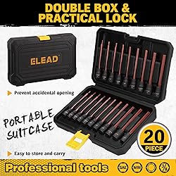ELEAD 20-Piece 3/8 Inch Drive Extra-Long Allen Hex