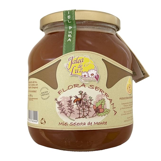 Jalea de Luz Miel Cruda Pura de Flora Serrana - 950 gr.: Amazon.es ...