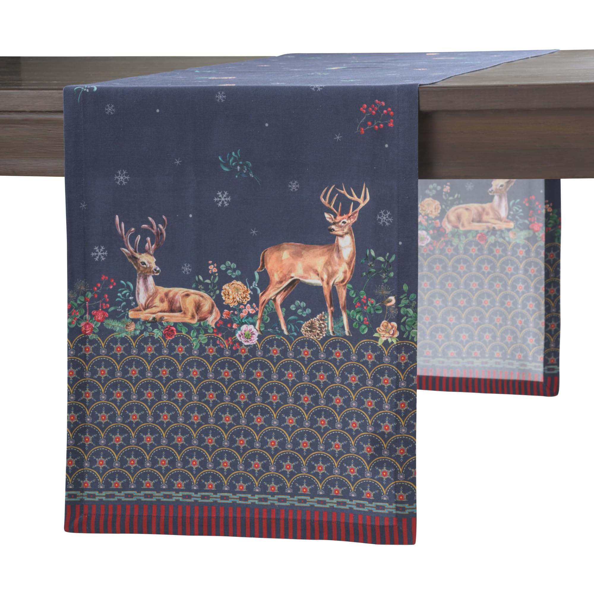 Maison d' Hermine Table runner 100% Cotton Single Layer Table Runners 180 CM long for Christmas Decorations Home Kitchen Dining Party Wedding Bridal Shower (Christmas Joy, 37 cm x 180 cm) — image 1