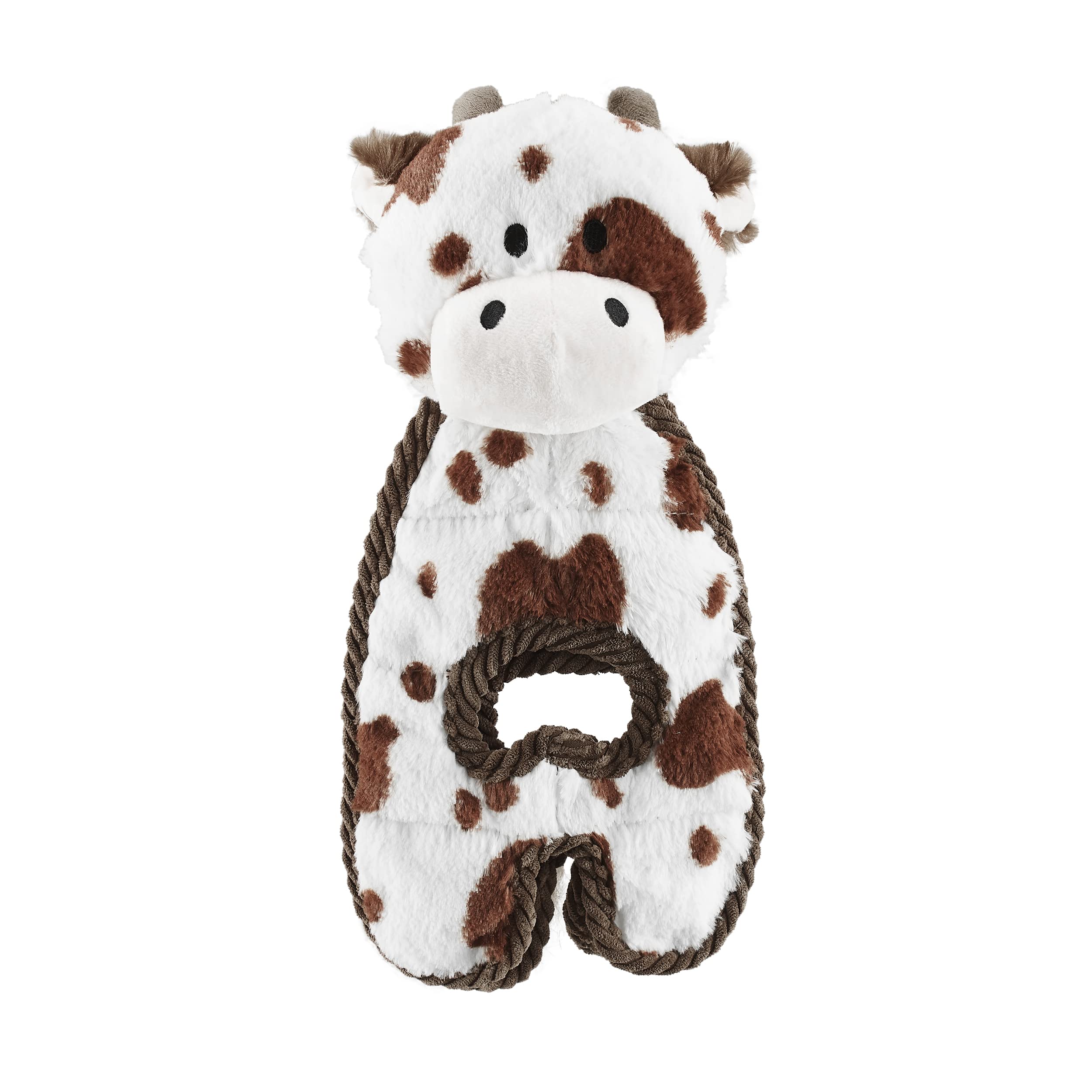 Petstages Charming Pet Cuddle Tugs Cow Plush Squeaky Dog Toy