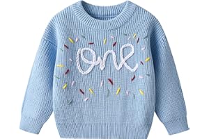 Knit Sweater First Birthday Outfit Girl Boy One Sweater Embroidery Knit Pullover Fall Winter Clothes with Baby Bag
