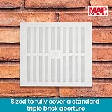 Map Adjustable Air Vent with Flyscreen Cover 9x9 White Hit Miss Triple Brick view 5