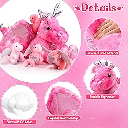 Syhood 18 Inch Dragon Plush with Babies 1 Large
