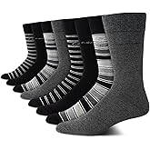 Calvin Klein Mens Dress Socks - 8 Pack Breathable Cotton Blend Work Crew Socks for Men for Casual Business & Formal Wear