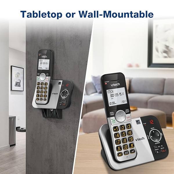 VTECH 3-HANDSET CORDLESS PHONE WITH ANSWERING MACHINE, WITH LARGE DISPLAY AND BIG BUTTONS CALLER ID, FULL-DUPLEX SPEAKERPHONE, LAST 10 NUMBER REDIAL, EASY TO USE VG232-3