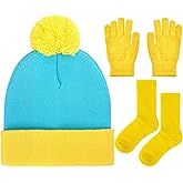 Shinymoon Halloween Character Cosplay Knit Pom Beanie Hat Glove Socks Halloween Headdress for Men Women Costume Accessories