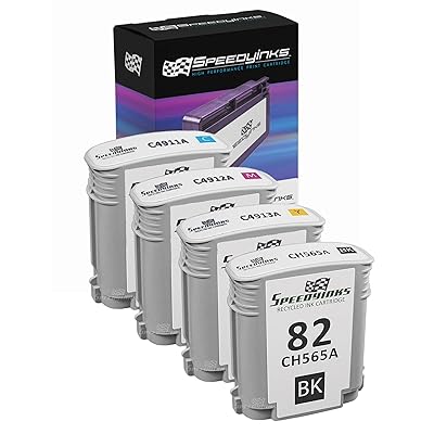 Speedy Inks Remanufactured Ink Cartridge Replacement for HP 82 (1 Black, 1 Cyan, 1 Magenta, 1 Yellow, 4-Pack)