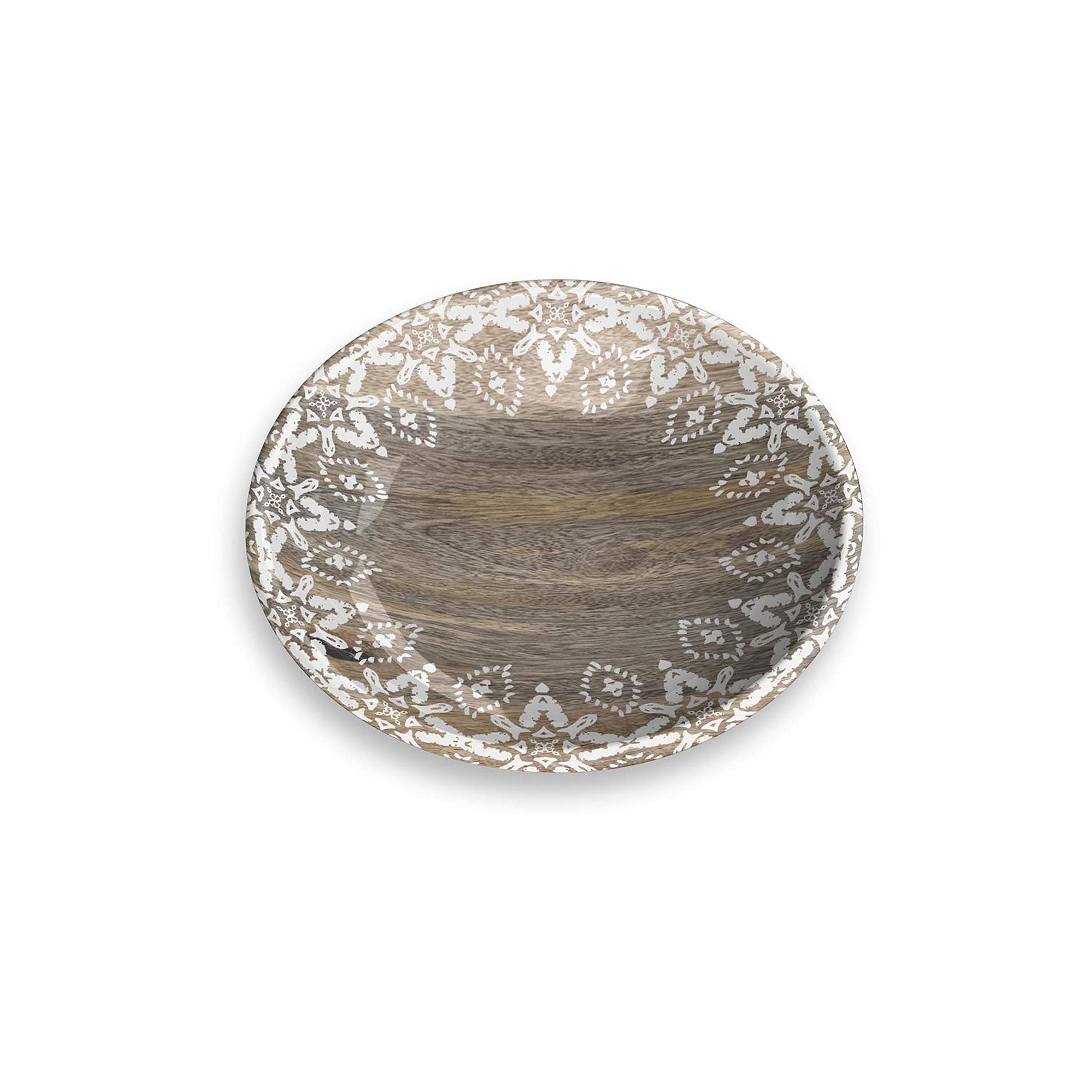 Auntie Morags Moroccan Wood Melamine Pet Saucer