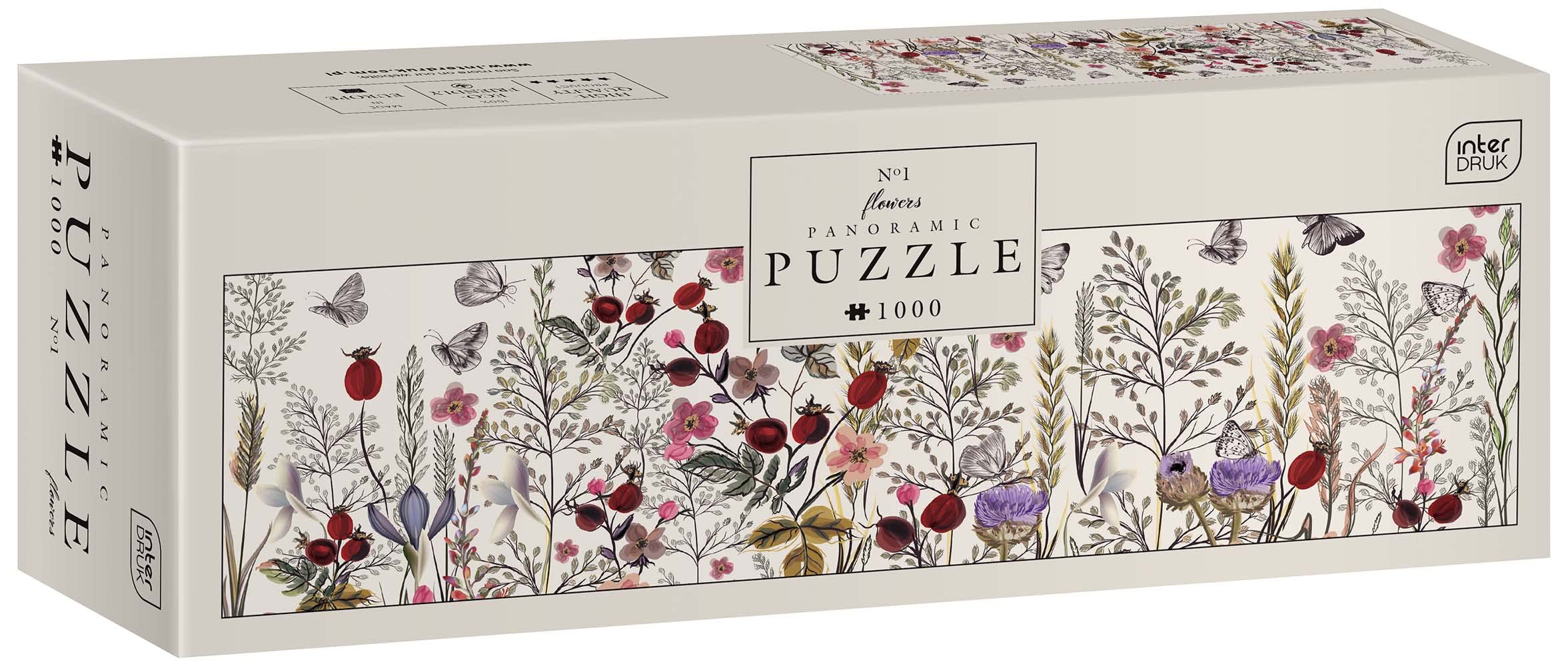 Flowers No. 1 - 1000 Piece Panoramic Puzzle for Adults