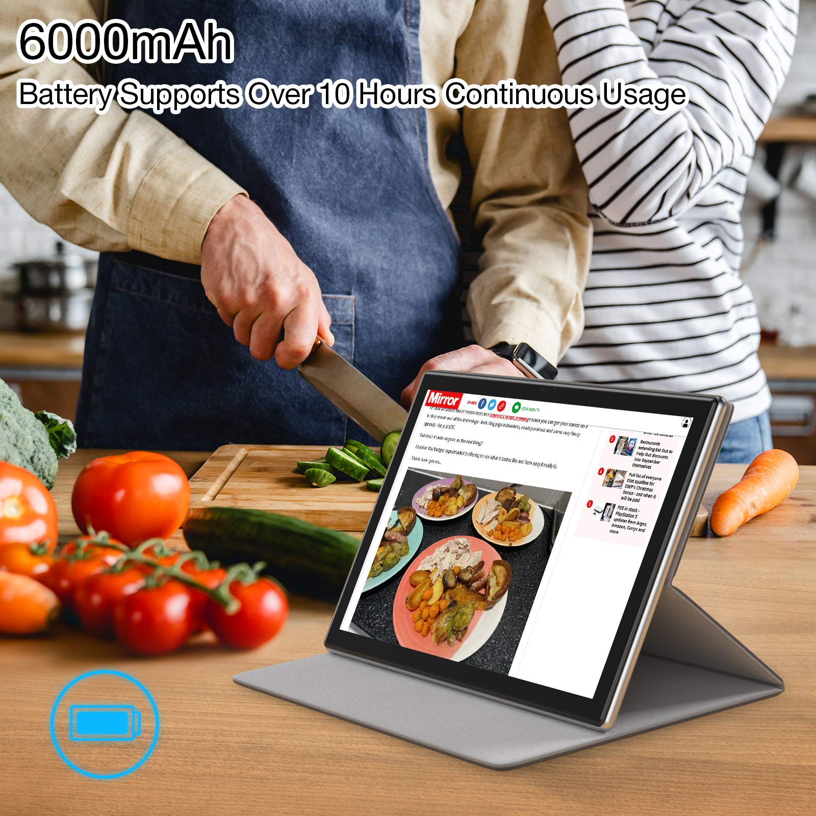 HAOVM 10 inch Tablet, MediaPad P20 Android 11 Tablet with 3GB RAM 512 GB Expanded Storage, 6000mAh Battery, 1.6GHz Processor, FHD Touchscreen Tablet, Bluetooth, Wi-Fi,Type-C 2.0 for Study Gaming Work