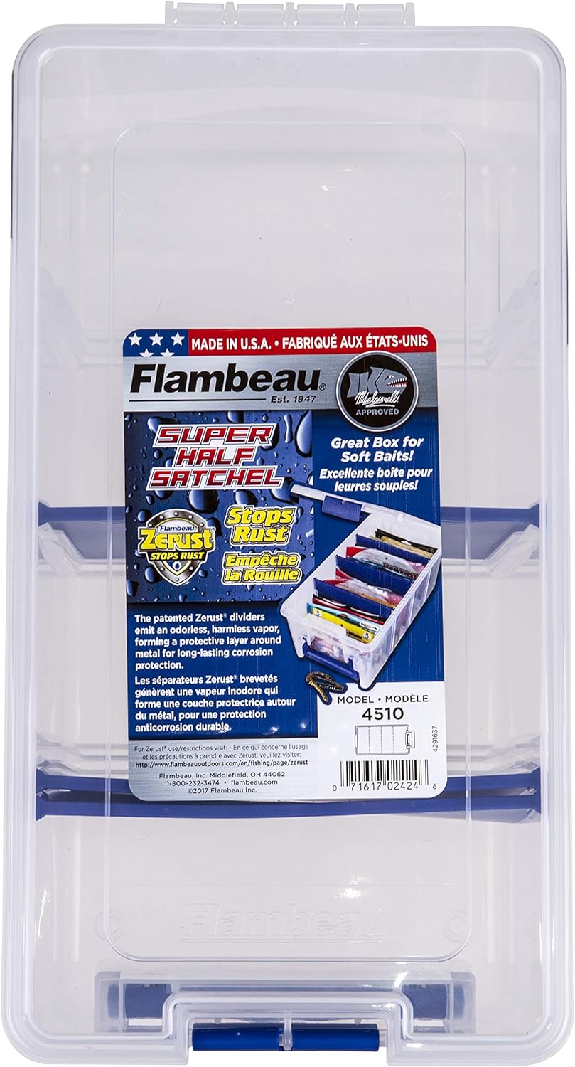 Flambeau Outdoors 4510 Super Half Satchel Soft Bait Organizer Clear, 15x8x6.25-Inch : Fishing Tackle Boxes : Sports & Outdoors
