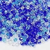1000pcs Bicone Crystal Beads 4mm Blue Mixed Crystal Glass Bulk Faceted Beads for Necklace Bracelet Earrings DIY Jewelry Crafts Making Supplies
