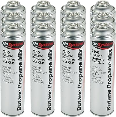 GoSystem 2350 Butane Propane 70:30 Gas Cartridge 350g 631ml 12 Pack
