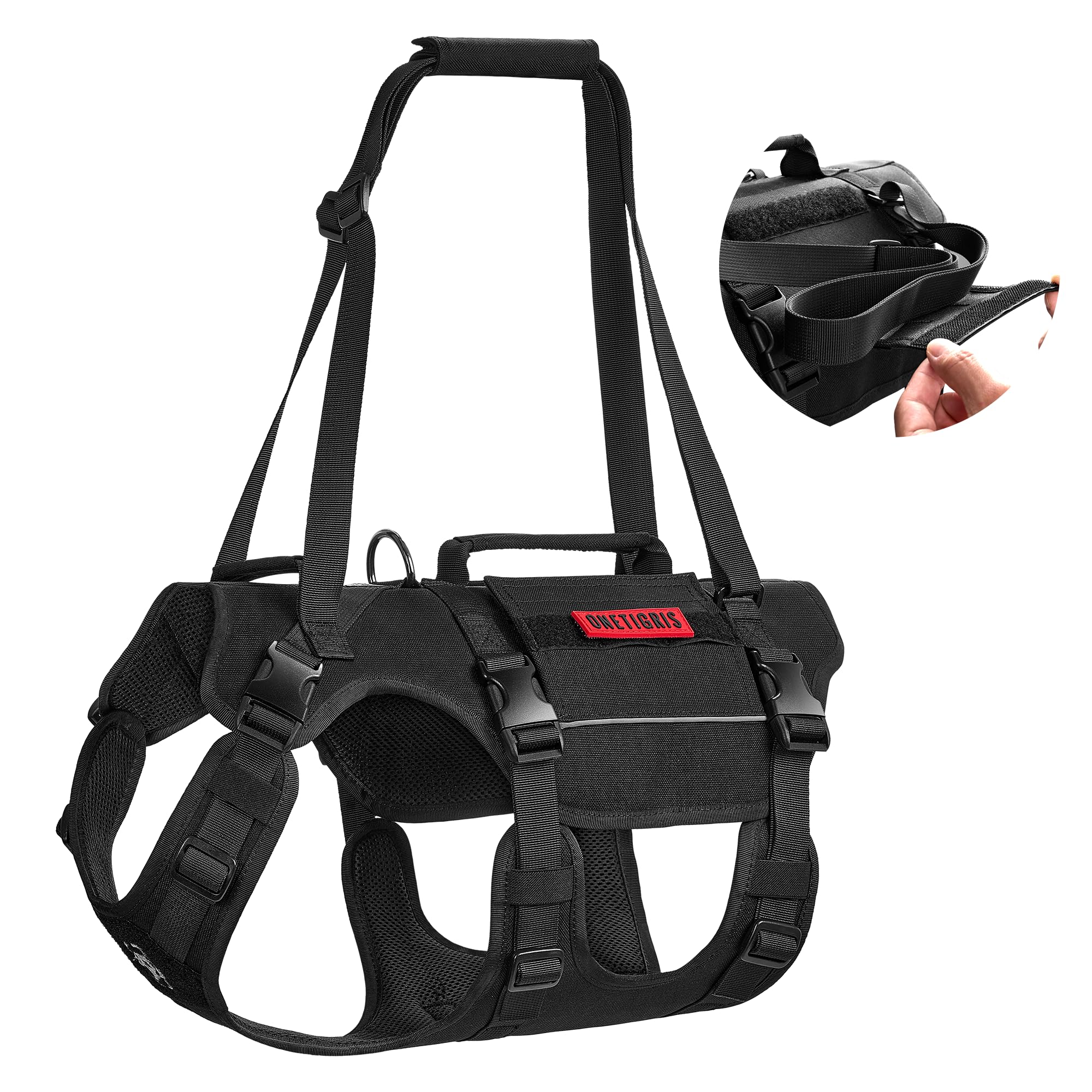 Photo 1 of Onetigris Dog Lift Harness for XLarge Dogs, Reflective Dog Lifting Harness for Dog Hind Leg, Dog Hip Support Brace for Back Legs with Stowable Shoulder Strap, Full Body Lifting Dog Sling XL