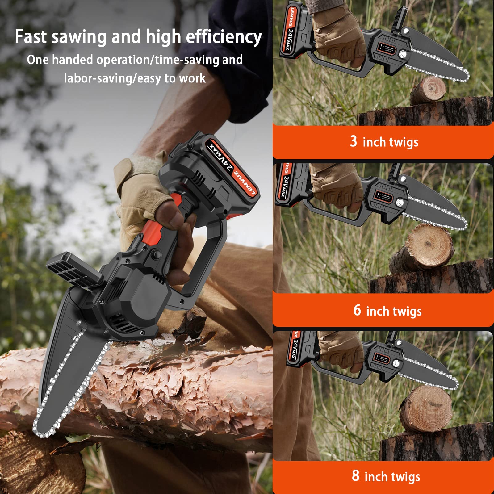 Mua Mini Chainsaw 6 Inch Cordless,Handheld Chain Saw With Security Lock ...
