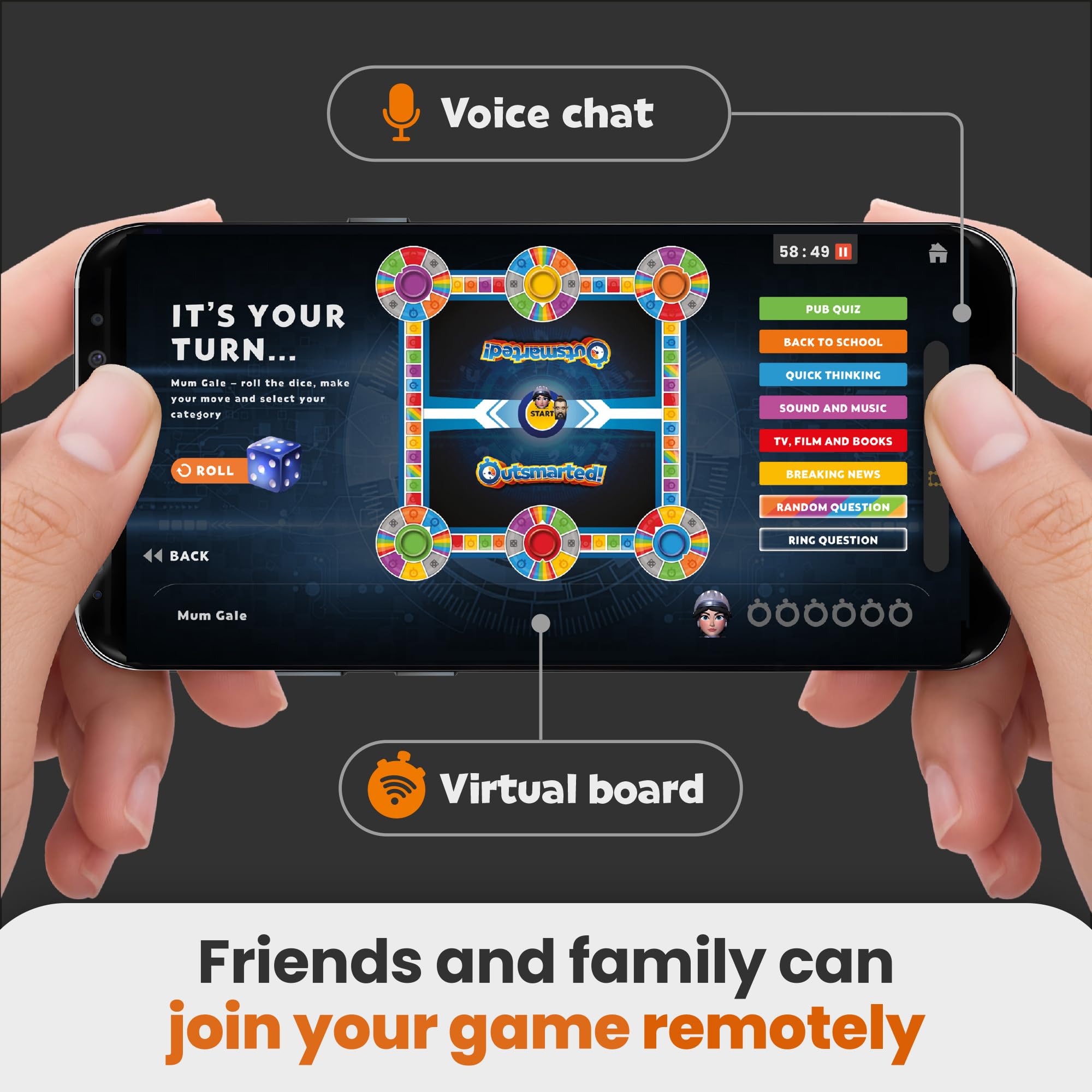 Outsmarted - The App-Connected TV Quiz-Show Board Game | Kids, Teens & Adults | Next-Level Game Night for Family & Friends | 2–24 Players | Age 8+ | 10,000+ Questions | 2026 Edition